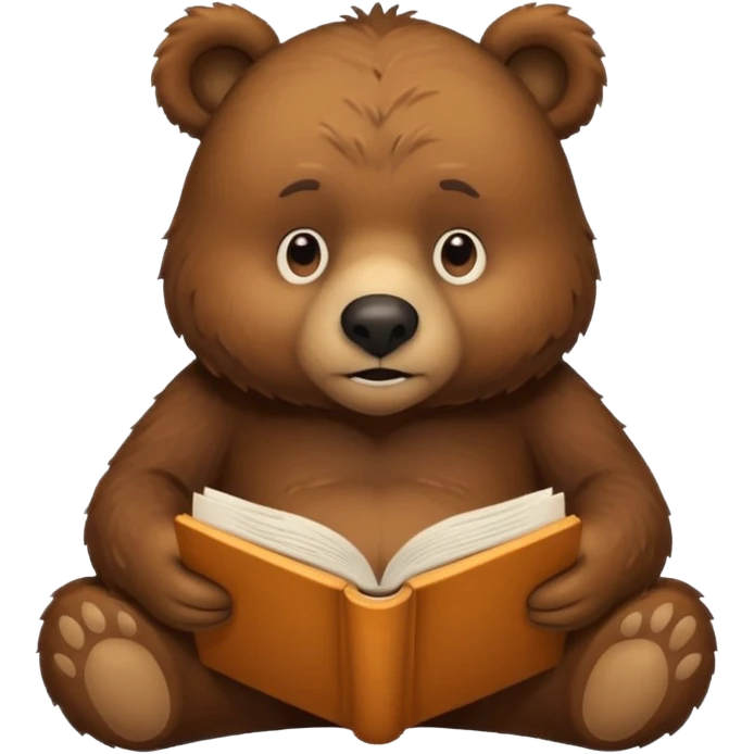 brown bear reading book emoji