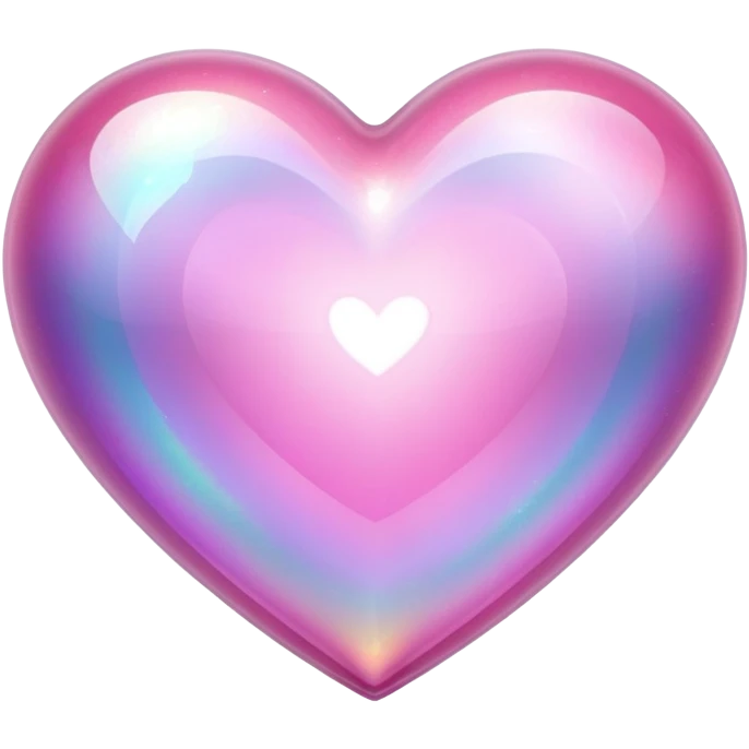 Sparkly glossy pink iridescent glass crystal sparkly  glass heart emoji