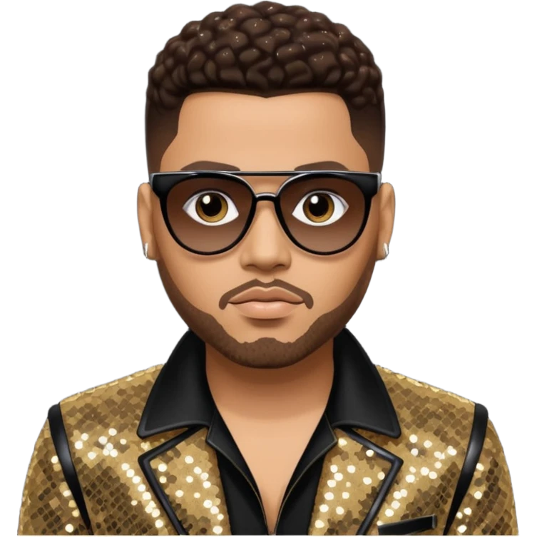 Al B. Sure, R&B Singer with dark brown hair, black sequin outfit emoji