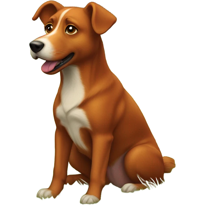 realistic red dog in grassy field emoji