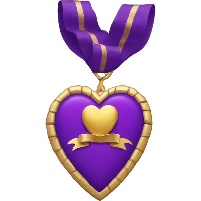 Purple Heart with gold ribbon emoji
