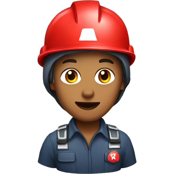 a rescuer in a red helmet emoji