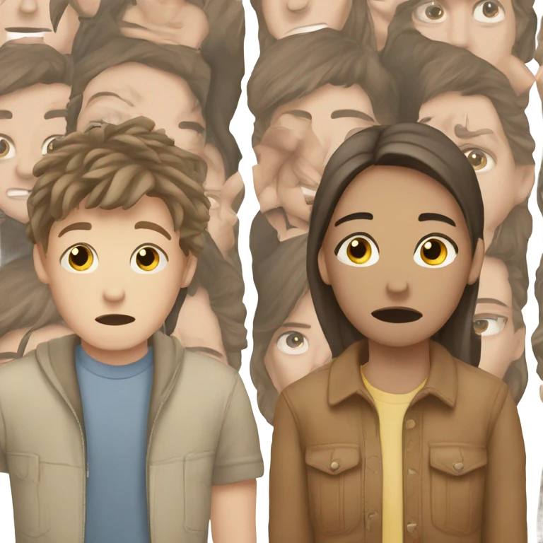 two struggling caucasian teenagers emoji