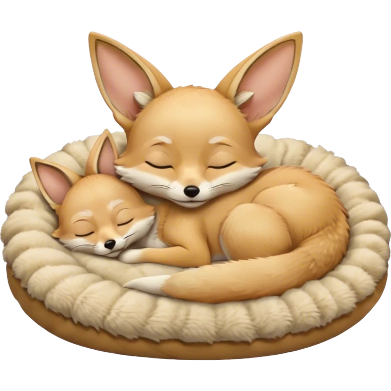 fennec sleeping in bed emoji