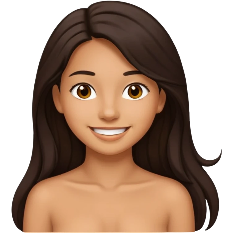 Big boobed Latina teen not wearing any clothing emoji