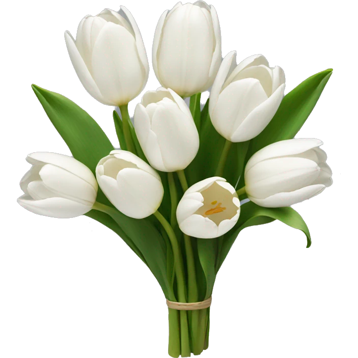 White tulips bouquet  emoji