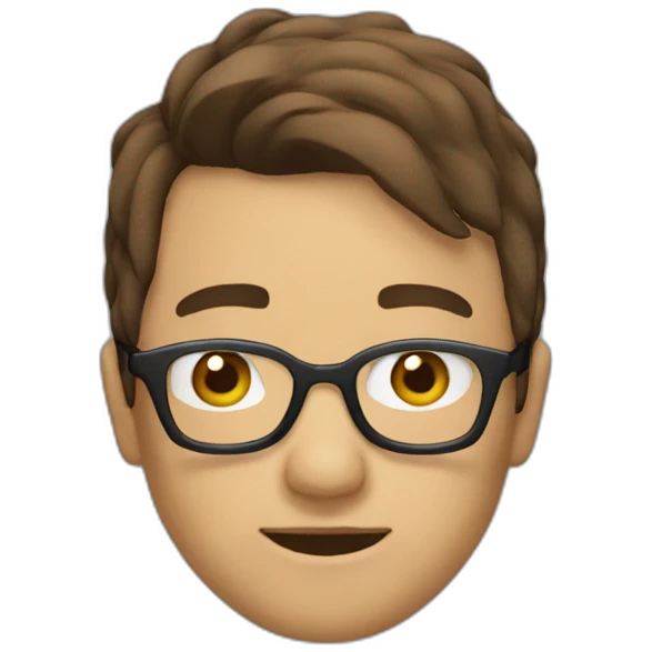Personne avec cheveux brun des lunettes et blabc emoji