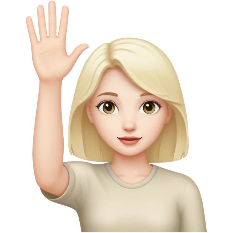 oh pale girl waving her hand emoji