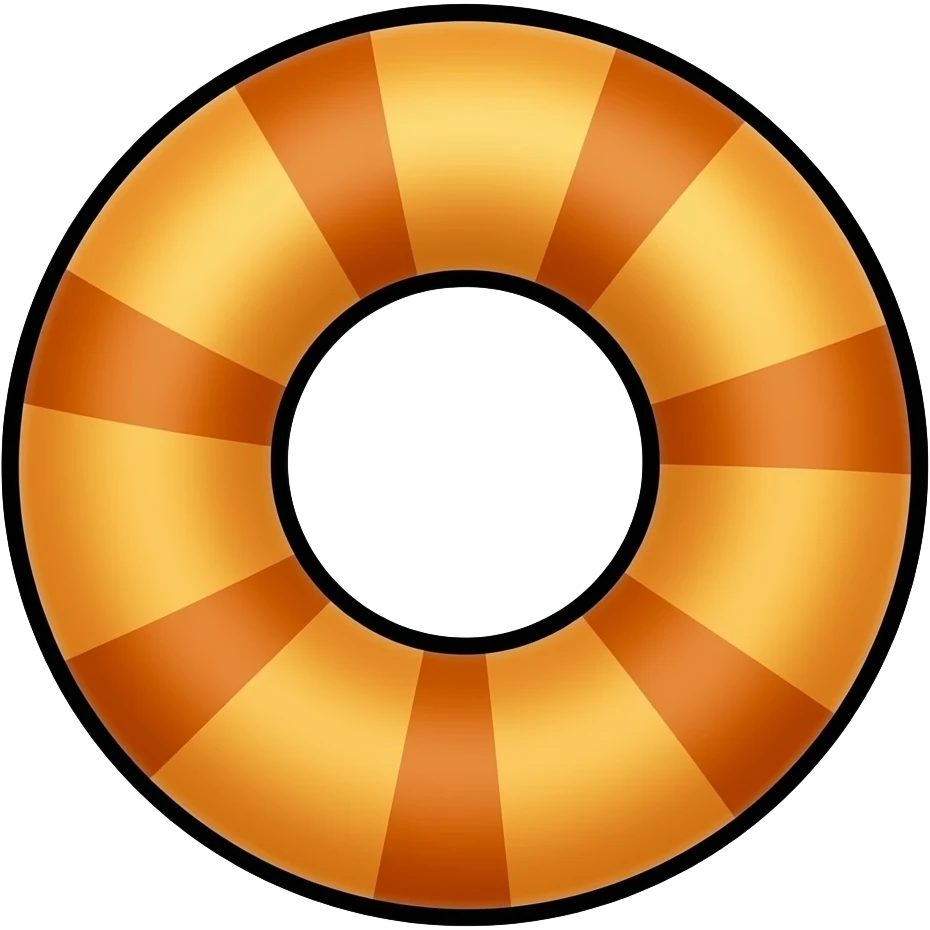 "Cat tail emoji in Plants vs Zombies (PVZ) style. Curved S-shape, thick base and thin tip. Bright orange with darker stripes. Smooth cartoon, no fur detail. Bold black outline. Soft cell shading, small highlight. Centered, clean vector style, transparent background. No face, no body." emoji