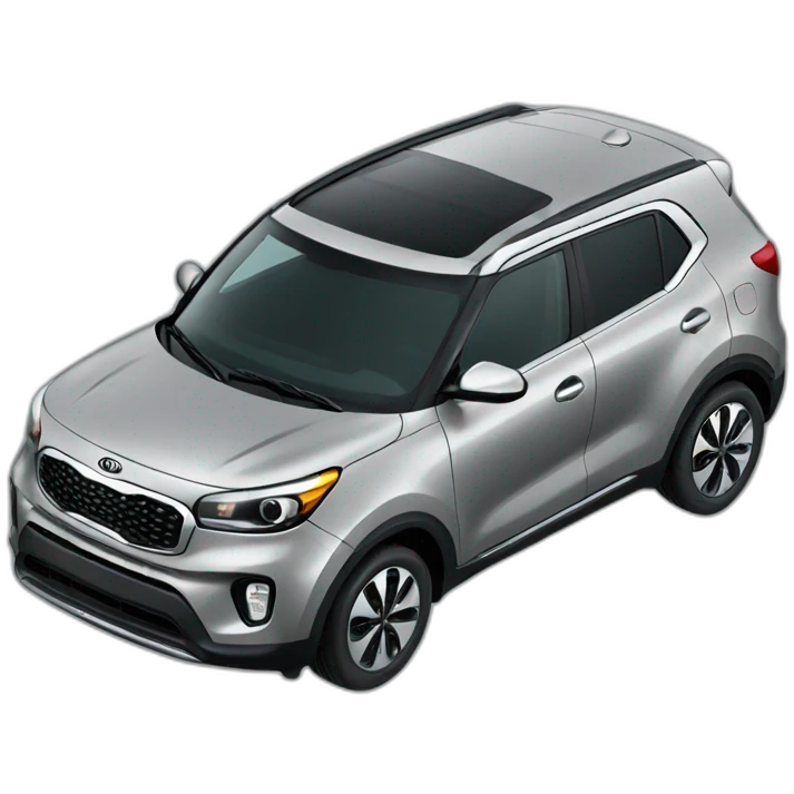 cartoon grey kia seed car isometry emoji
