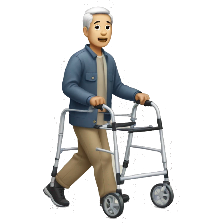 Asian man with a walker emoji
