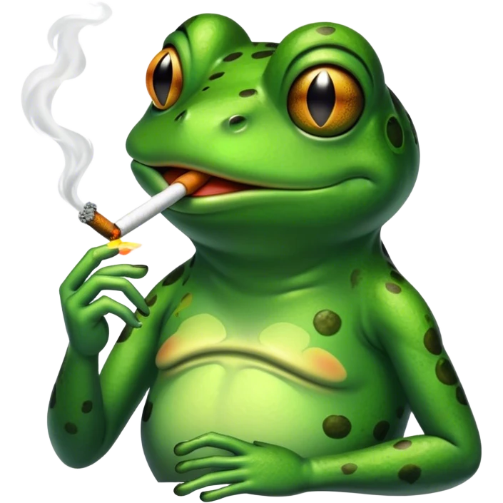frog smoking a cigarette  emoji