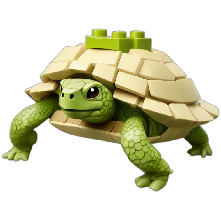 Tortue qui danse avec un LEGO emoji