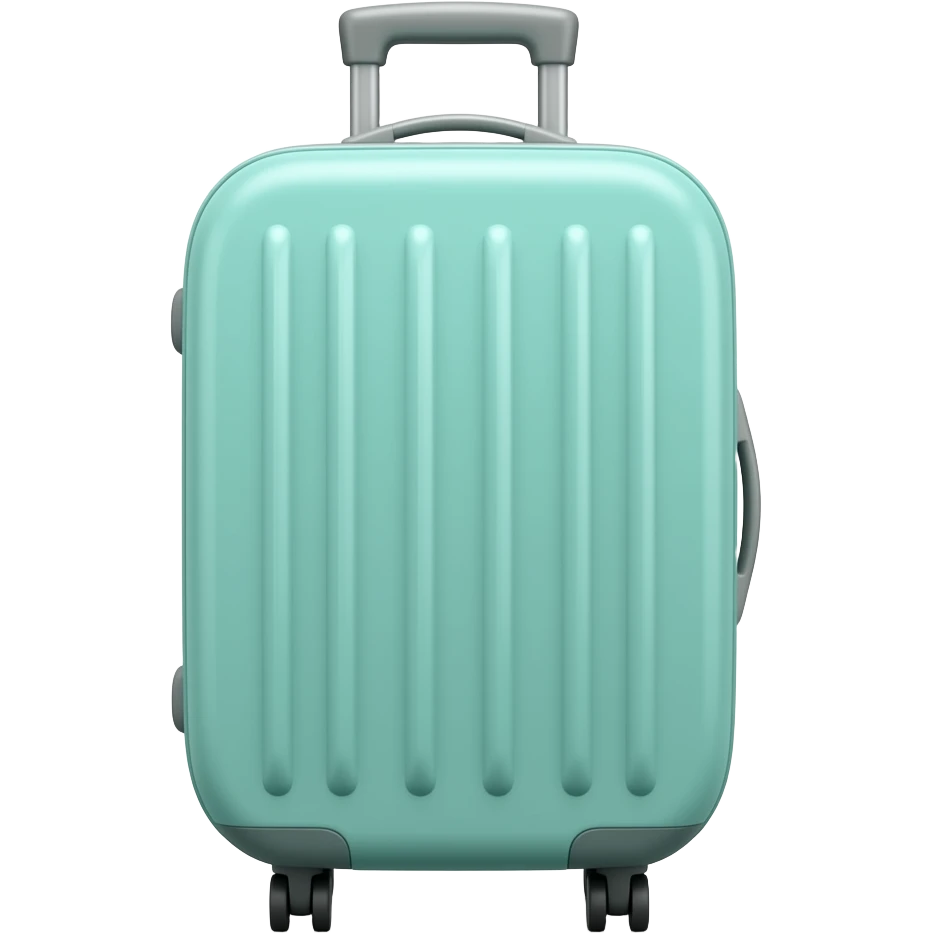 a ligth blue-green lugage who's high emoji