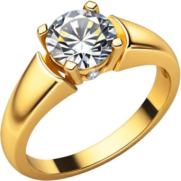 gold ring with a diamond emoji