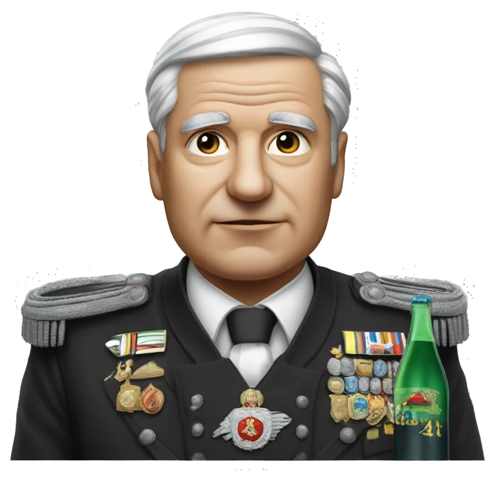 Dictator of the years 39-45 who drinks sparkling water." emoji