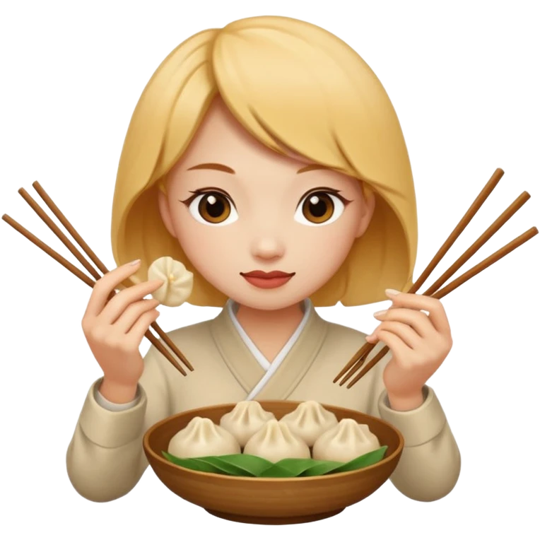 dmpling eating ginger woman emoji