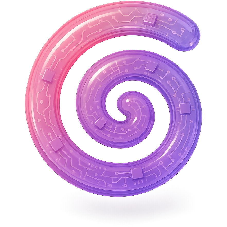 a spiral with a pink to purple gradient, glossy style emoji