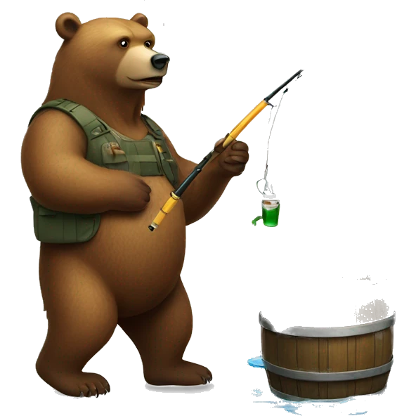 Bear beer fishing emoji