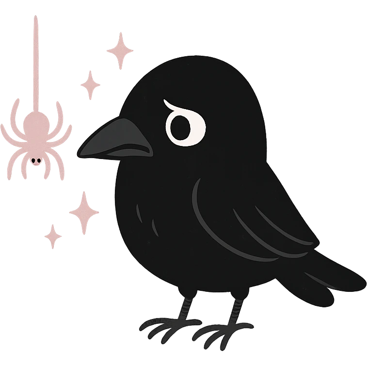 Remove the background and any text from this goth banner, keep it cute, expressive, minimal, in the style of imagen-4-fast-KaUtLiSA10F, with a transparent background. emoji