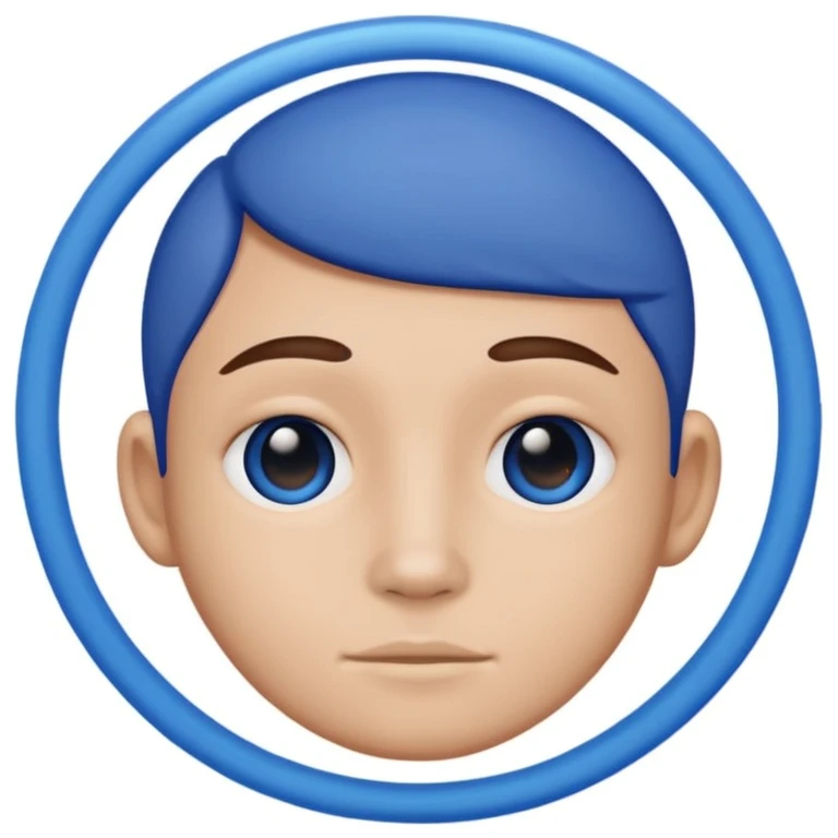 Chulito con círculo azul emoji