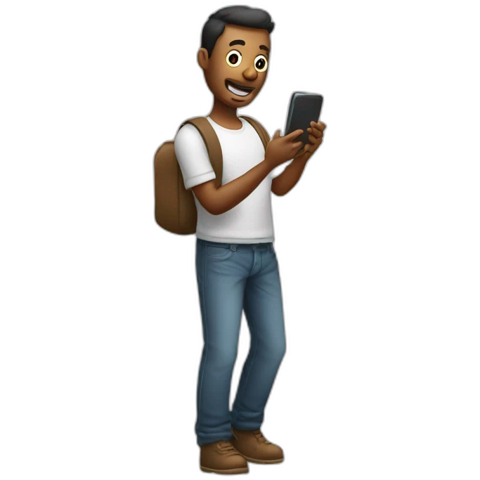 hombre robando un celular emoji