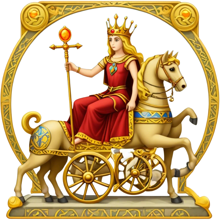 The chariot on a Tarot Card emoji