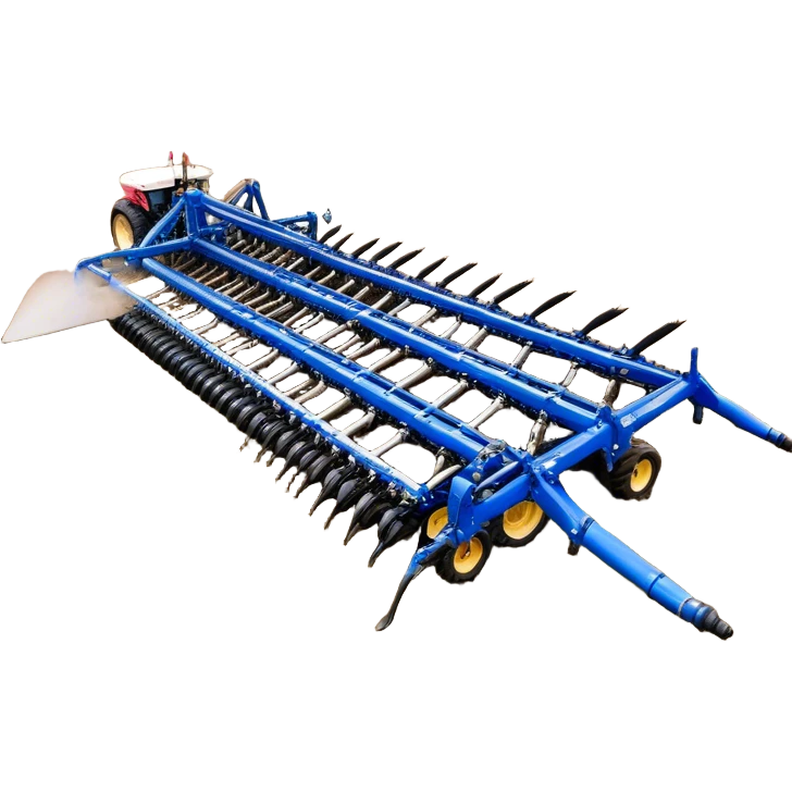 Bourgault 3420 Paralink Hoe Drill (2022) – Cinematic-realistic Bourgault 3420 Paralink Hoe Drill, its massive blue frame stretching across the vast fields. The powerful machine plants seeds with pinpoint accuracy as the sun rises over the horizon, golden dust swirling in the crisp morning air. emoji