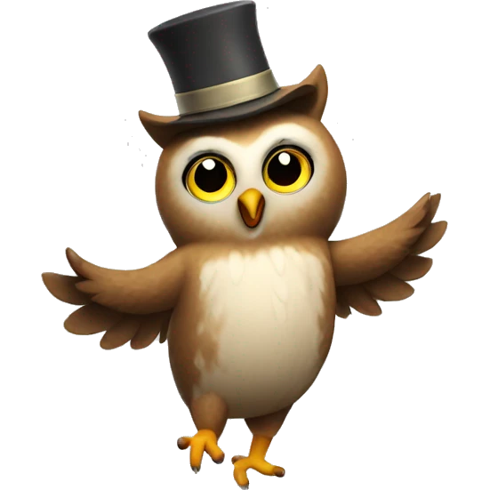 Owl wishing happy birthday and dancing emoji