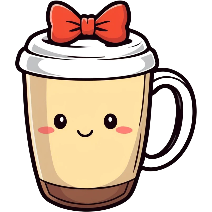 Cute coffee with a bow from Starbucks emoji