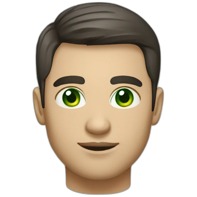 it project manager, 27 yo, man, dark short hair, green eyes emoji