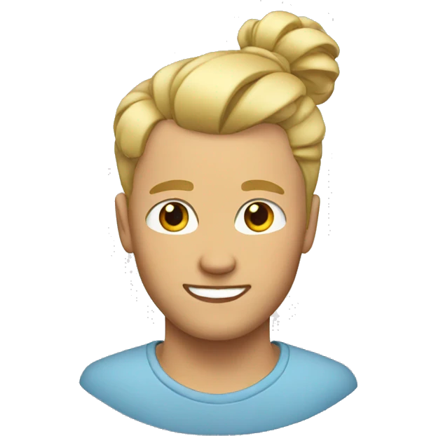 Blonde man with a bun emoji