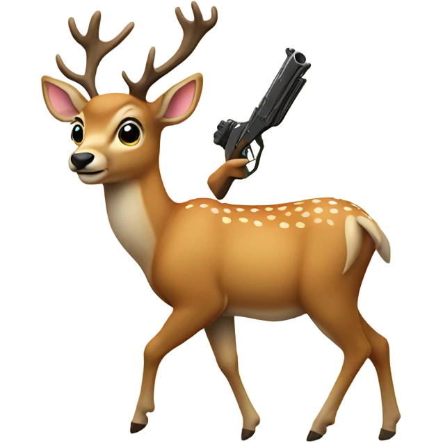 Deer with gun emoji