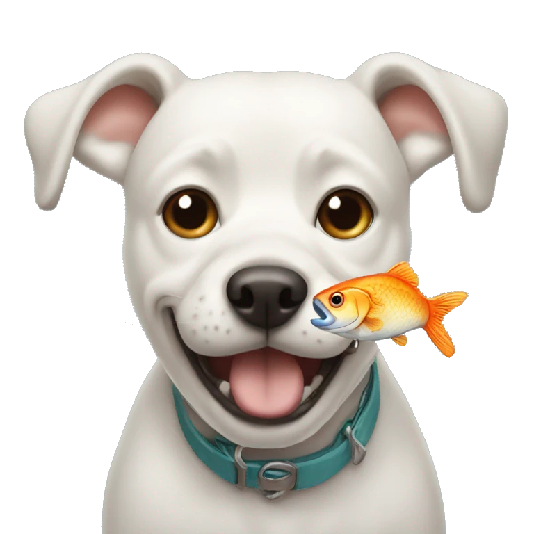  dog with a fish in its mouth emoji