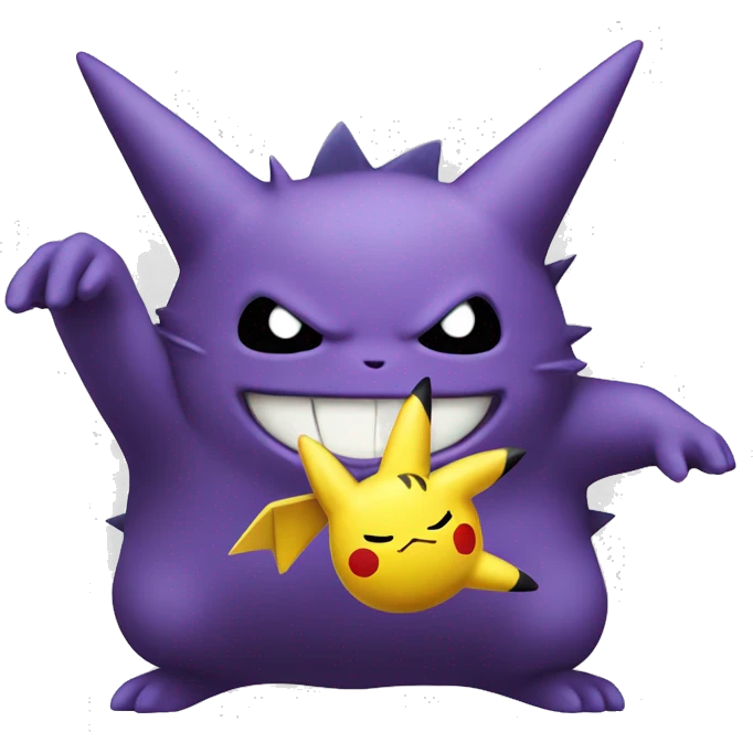 Gengar catching pikachu emoji