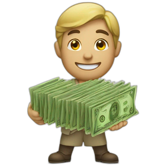 A emiji holding money board emoji