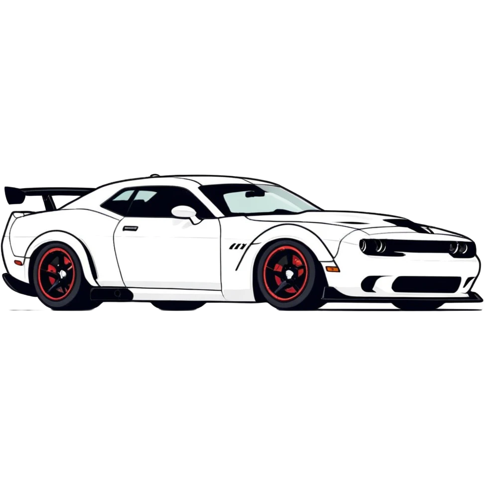 A cool and fast car with a hellcat logo that’s white emoji