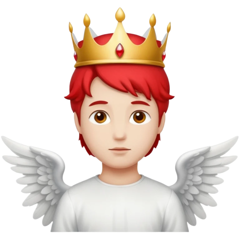an angel with a red crown on his head, 4 wings emoji