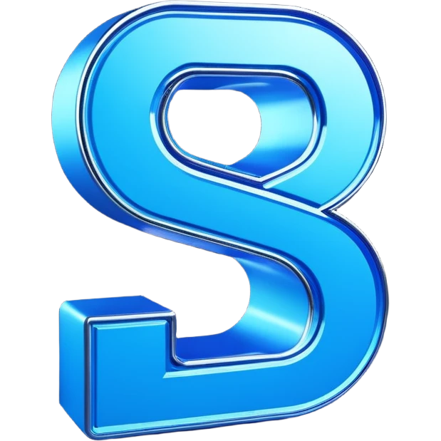 3D-rendered digital text that reads '!spin 123456' in bold, futuristic lettering. The letters are glossy, vibrant electric blue with metallic reflections and subtle neon edges.  emoji