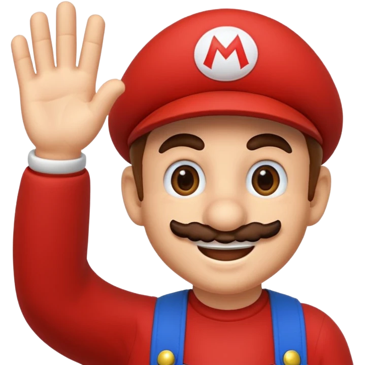 Mario bros diciendo hola emoji