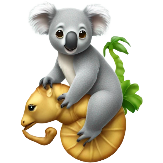 Koala riding a seahorse  emoji