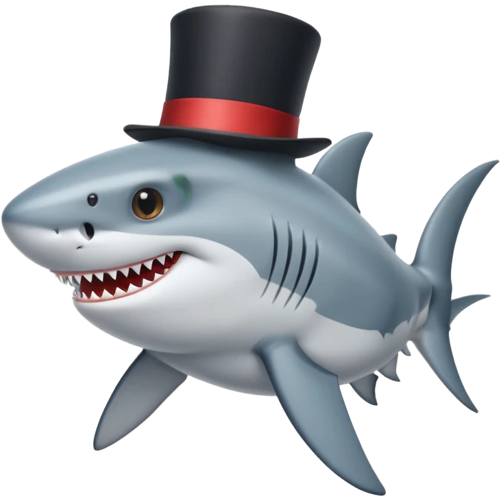 Shark with a top hat emoji