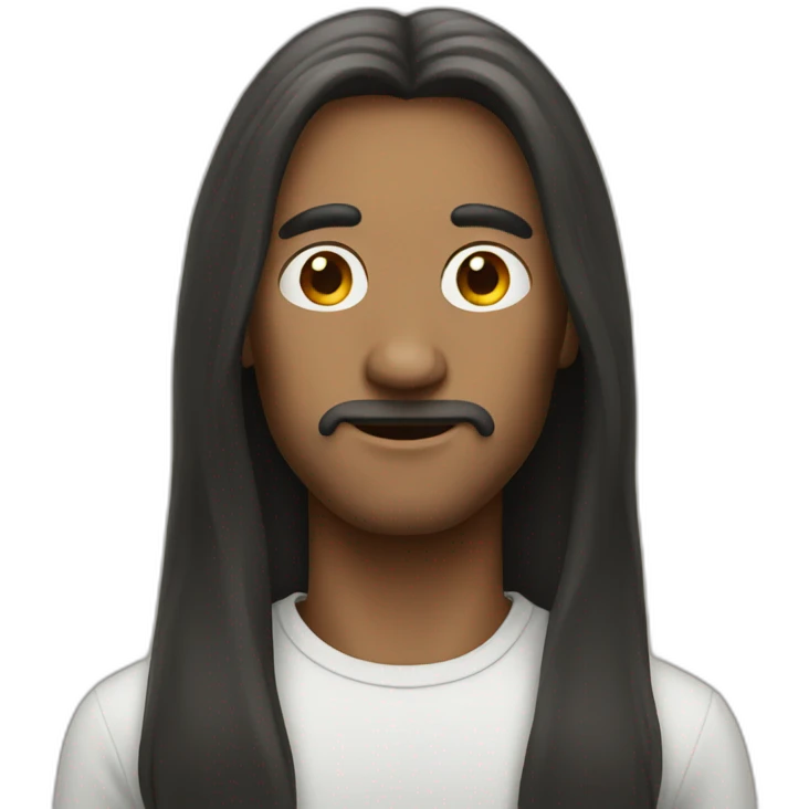 Guy with long hair and a long nose emoji