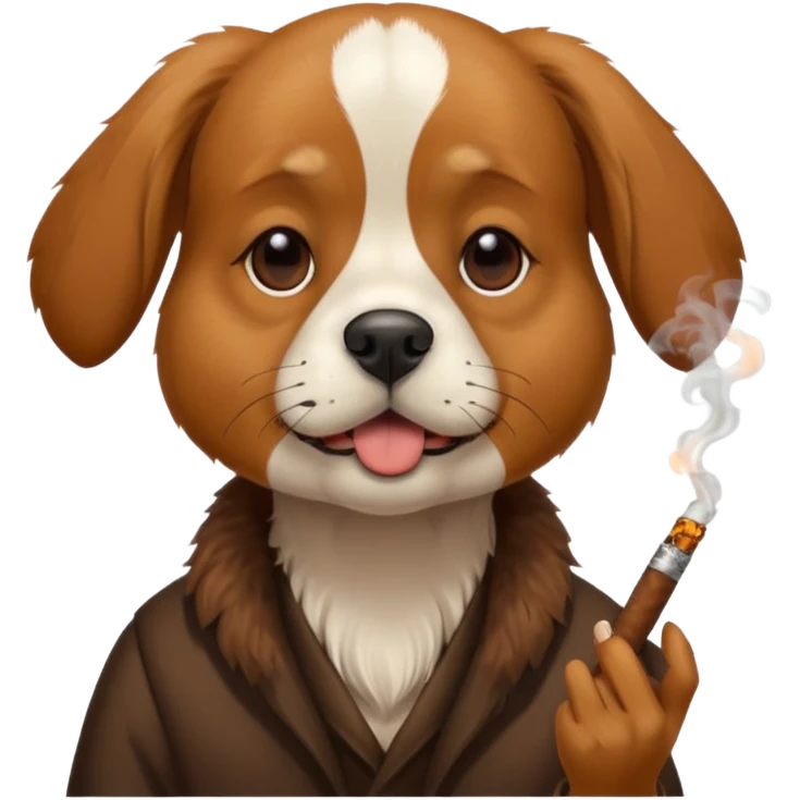 Dog smoking a blunt emoji