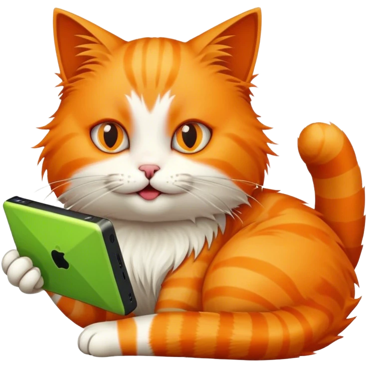 a cat eating a GPU emoji