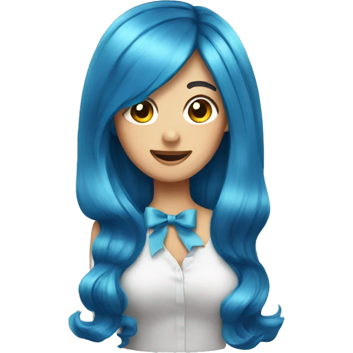 blue hair bow emoji