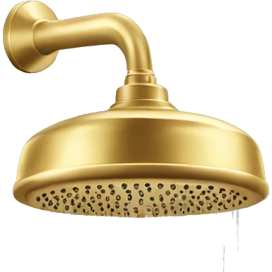 Shower Head in Gold with Water coming out emoji
