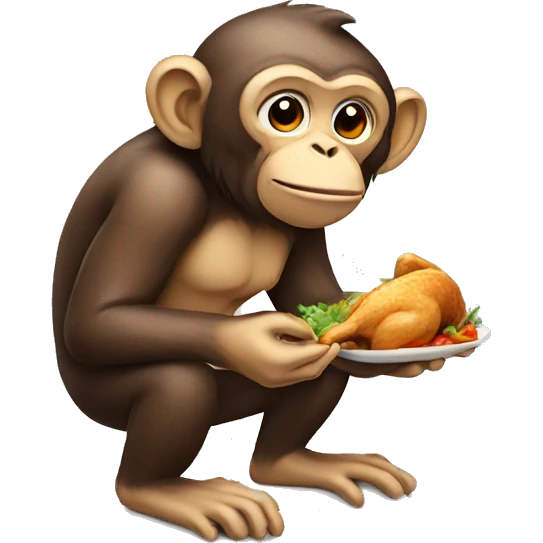 Monkey eating chicken  emoji