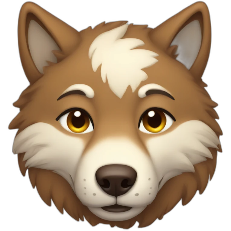Brown cute Wolf furry sleeping emoji