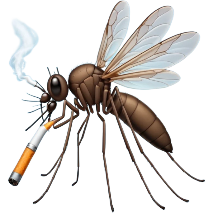 mosquito negro fumando un cigarro emoji